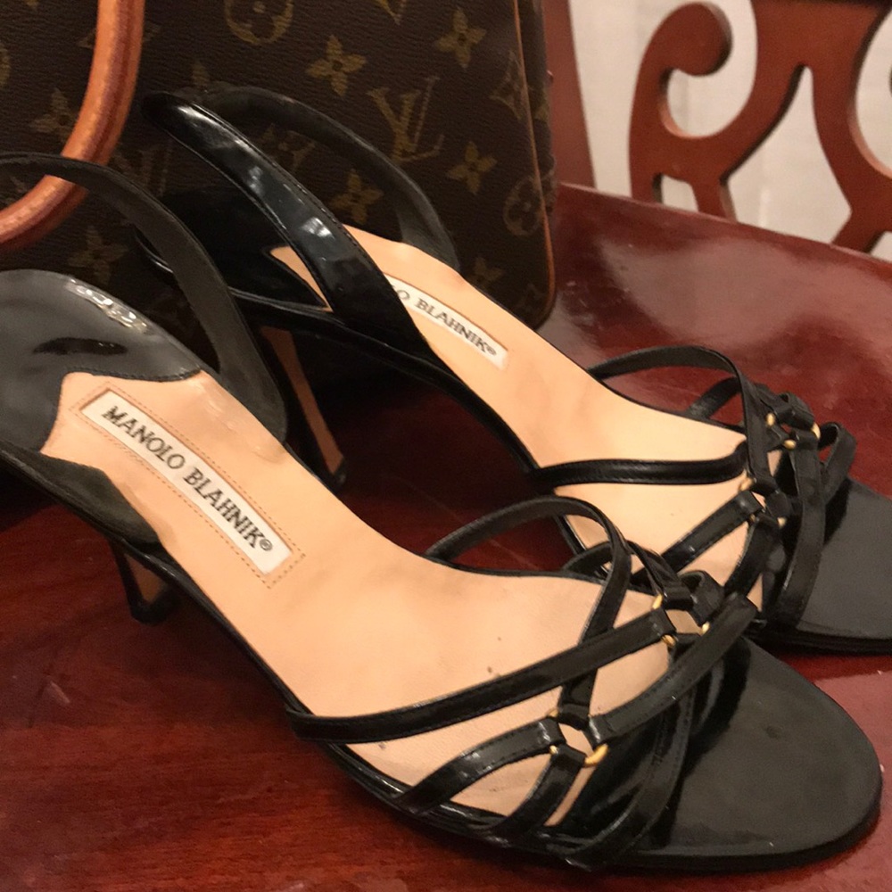 Manolo Blahnik black strappy sandles - Picture 6 of 6
